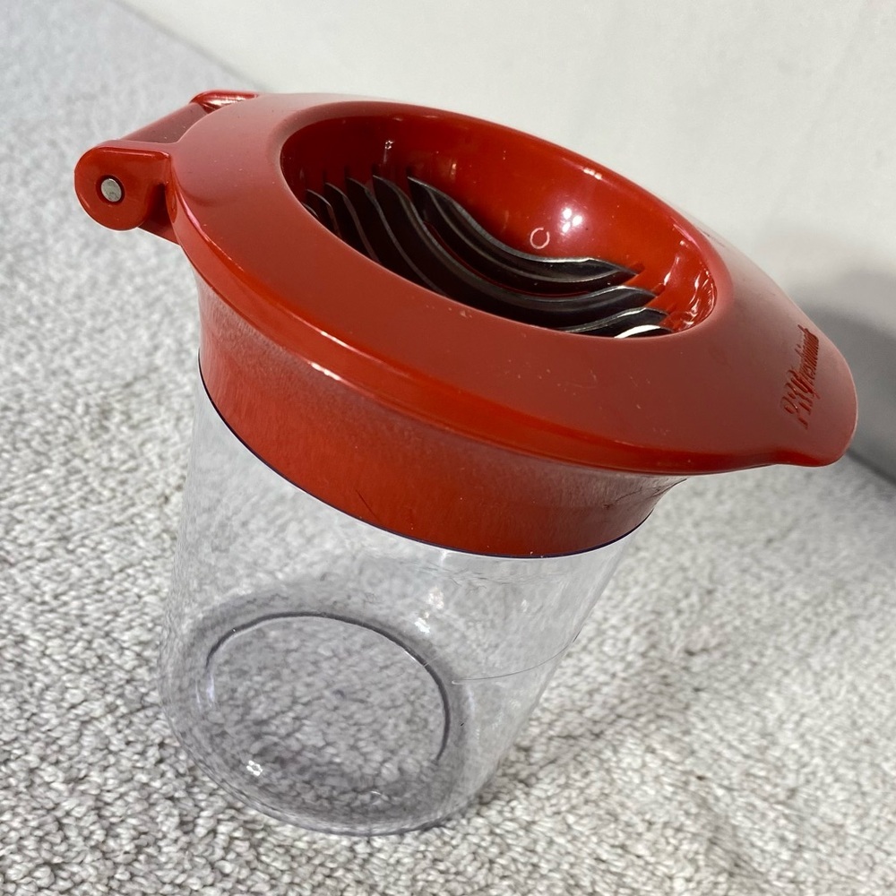 5/$35 ProFreshionals Red Egg Slicer W Clear Plastic Catcher Cup